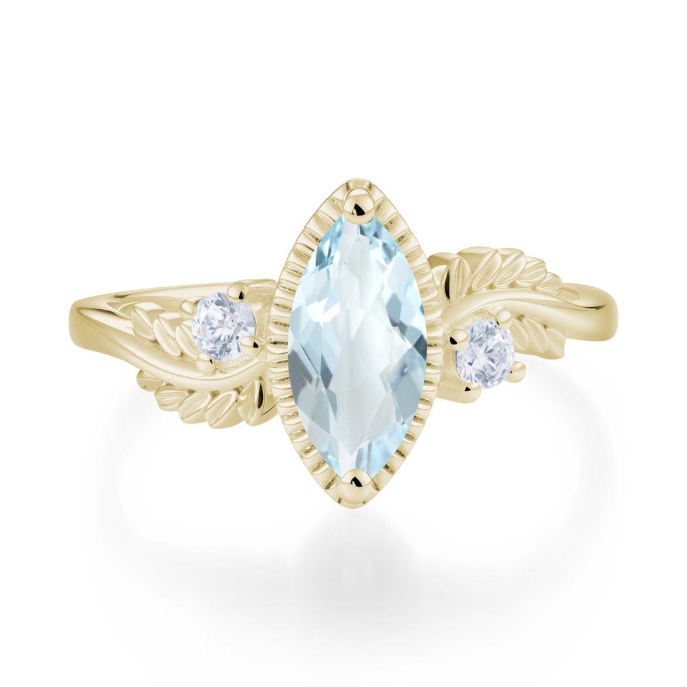 Twisted Leaf Lemon Quartz Wedding Ring - LUO Jewelry #gemstone_Aquamarine