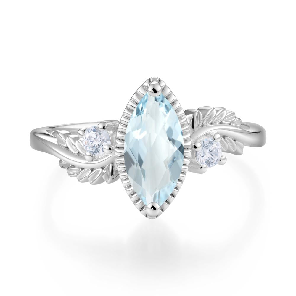 Twisted Leaf Lemon Quartz Wedding Ring - LUO Jewelry #gemstone_Aquamarine