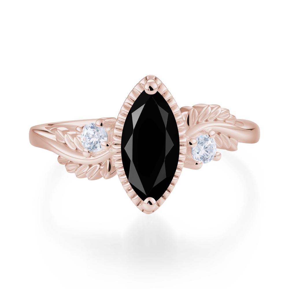 Twisted Leaf Lemon Quartz Wedding Ring - LUO Jewelry #gemstone_Black Spinel