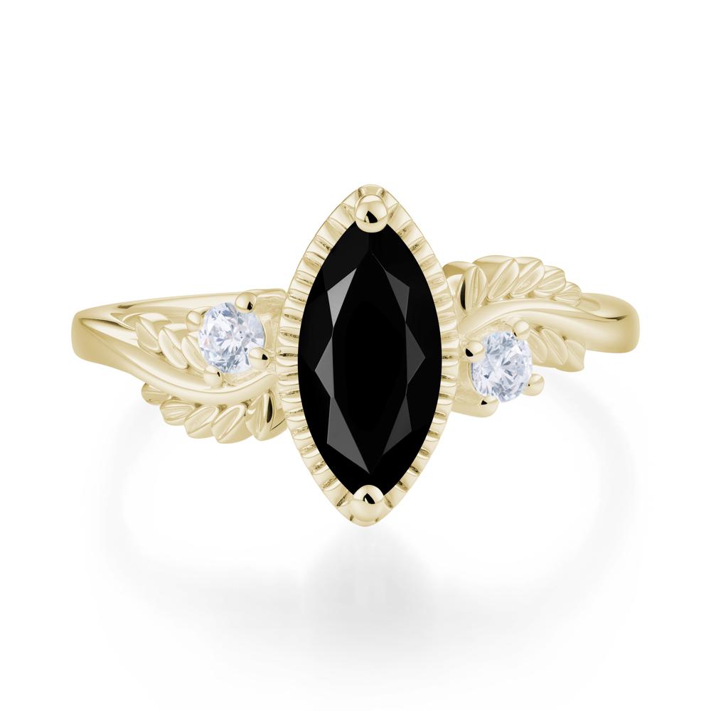 Twisted Leaf Lemon Quartz Wedding Ring - LUO Jewelry #gemstone_Black Spinel