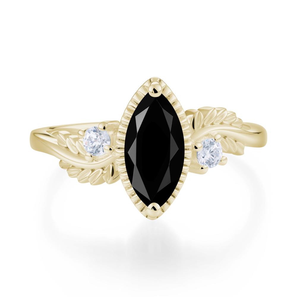 Twisted Leaf Lemon Quartz Wedding Ring - LUO Jewelry #gemstone_Black Spinel