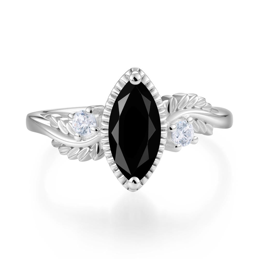 Twisted Leaf Lemon Quartz Wedding Ring - LUO Jewelry #gemstone_Black Spinel