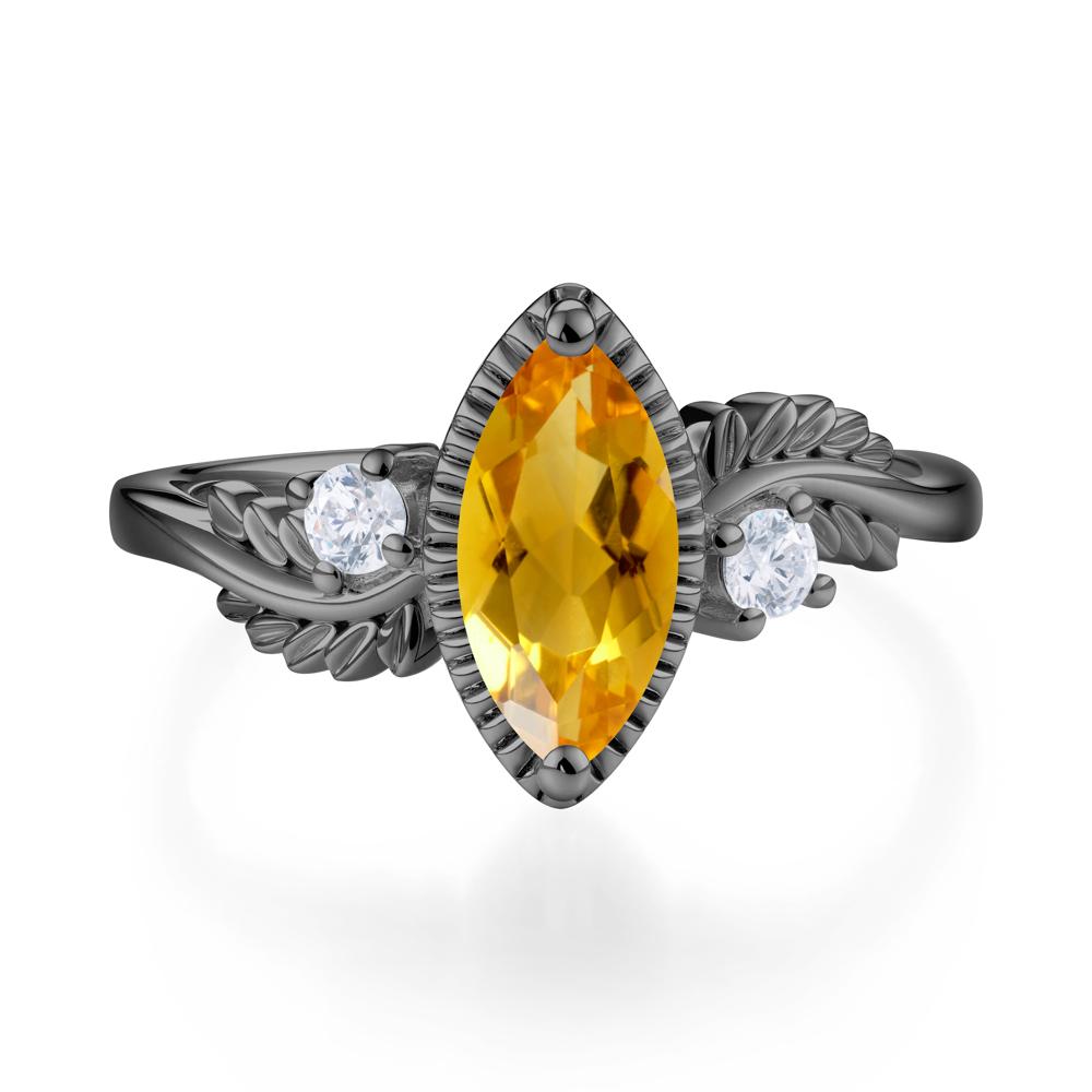 Twisted Leaf Lemon Quartz Wedding Ring - LUO Jewelry #gemstone_Citrine
