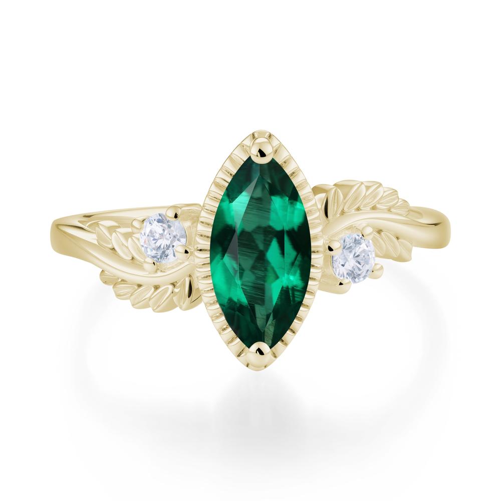 Twisted Leaf Lemon Quartz Wedding Ring - LUO Jewelry #gemstone_Emerald