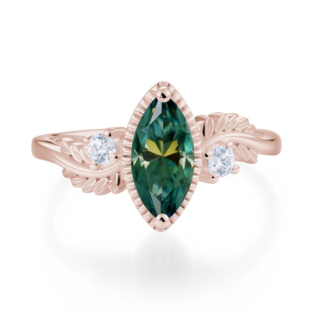 Twisted Leaf Lemon Quartz Wedding Ring - LUO Jewelry #gemstone_Green Moissanite