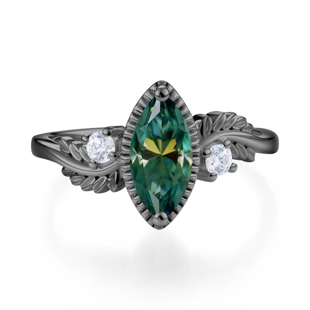 Twisted Leaf Lemon Quartz Wedding Ring - LUO Jewelry #gemstone_Green Moissanite