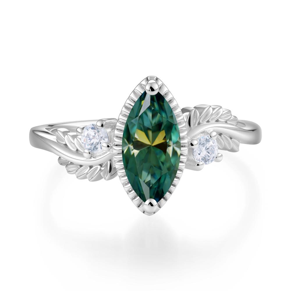Twisted Leaf Lemon Quartz Wedding Ring - LUO Jewelry #gemstone_Green Moissanite