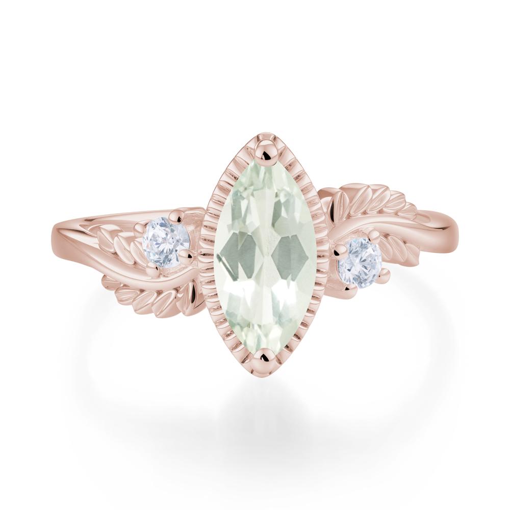 Twisted Leaf Lemon Quartz Wedding Ring - LUO Jewelry #gemstone_Green Amethyst