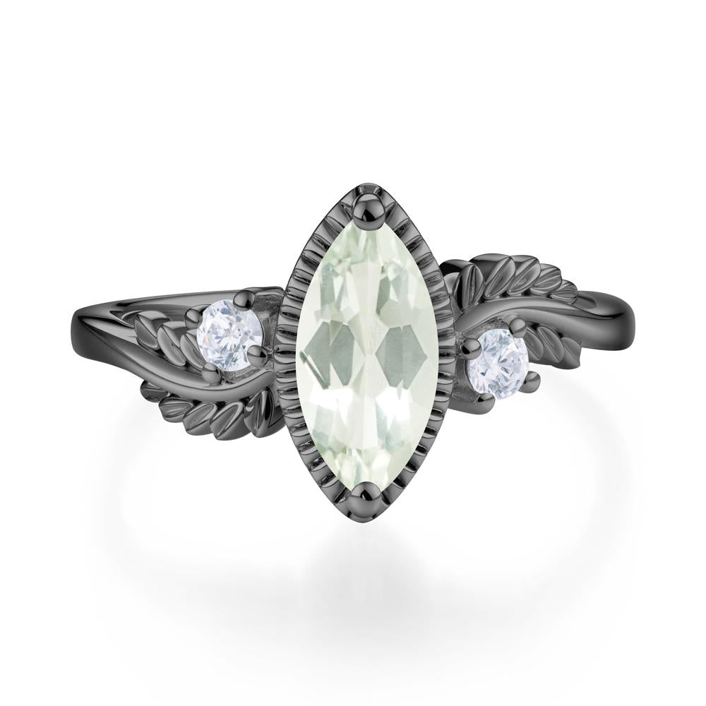 Twisted Leaf Lemon Quartz Wedding Ring - LUO Jewelry #gemstone_Green Amethyst