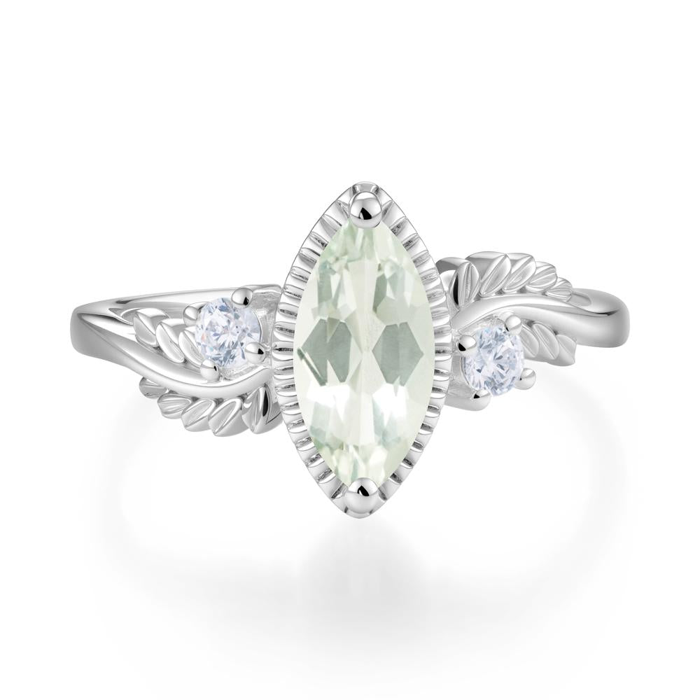 Twisted Leaf Lemon Quartz Wedding Ring - LUO Jewelry #gemstone_Green Amethyst
