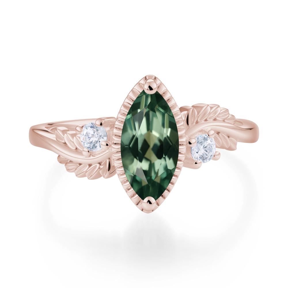 Twisted Leaf Lemon Quartz Wedding Ring - LUO Jewelry #gemstone_Green Sapphire