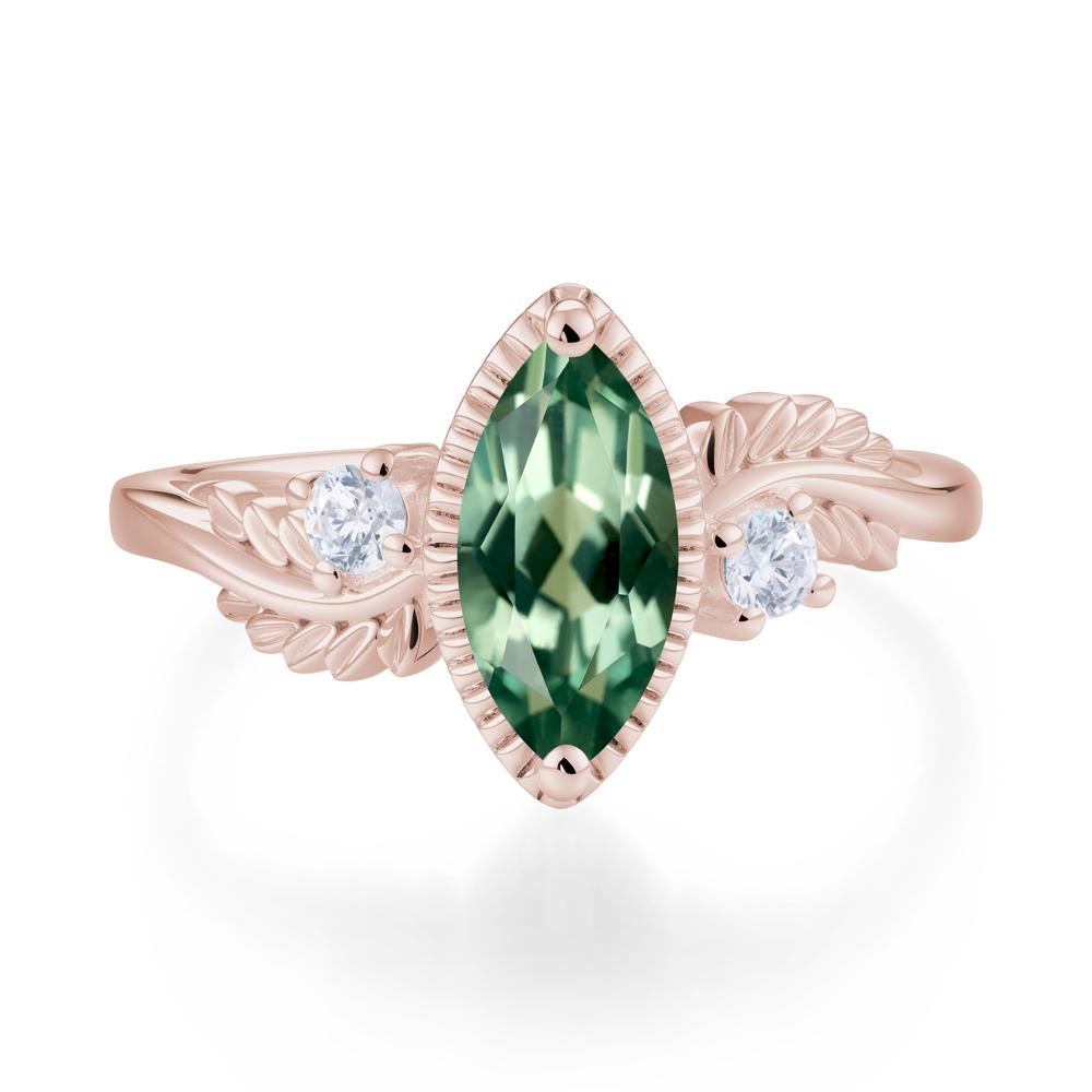 Twisted Leaf Lemon Quartz Wedding Ring - LUO Jewelry #gemstone_Green Sapphire