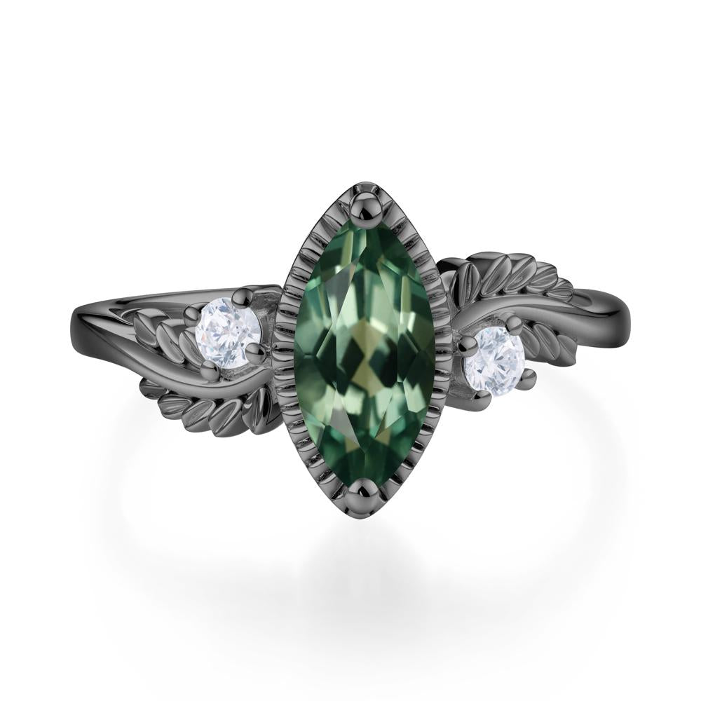 Twisted Leaf Lemon Quartz Wedding Ring - LUO Jewelry #gemstone_Green Sapphire