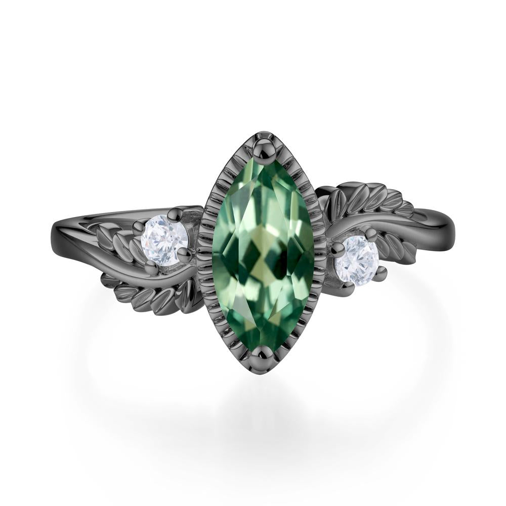 Twisted Leaf Lemon Quartz Wedding Ring - LUO Jewelry #gemstone_Green Sapphire