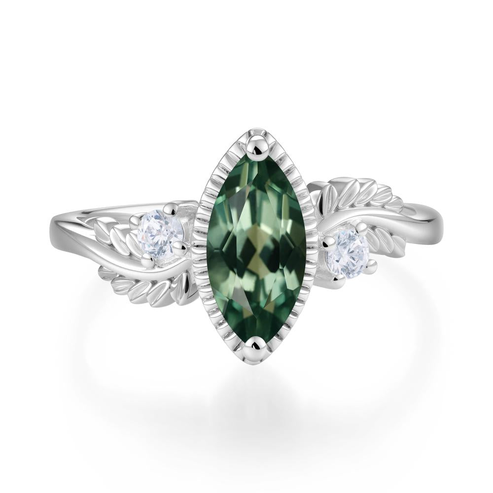 Twisted Leaf Lemon Quartz Wedding Ring - LUO Jewelry #gemstone_Green Sapphire