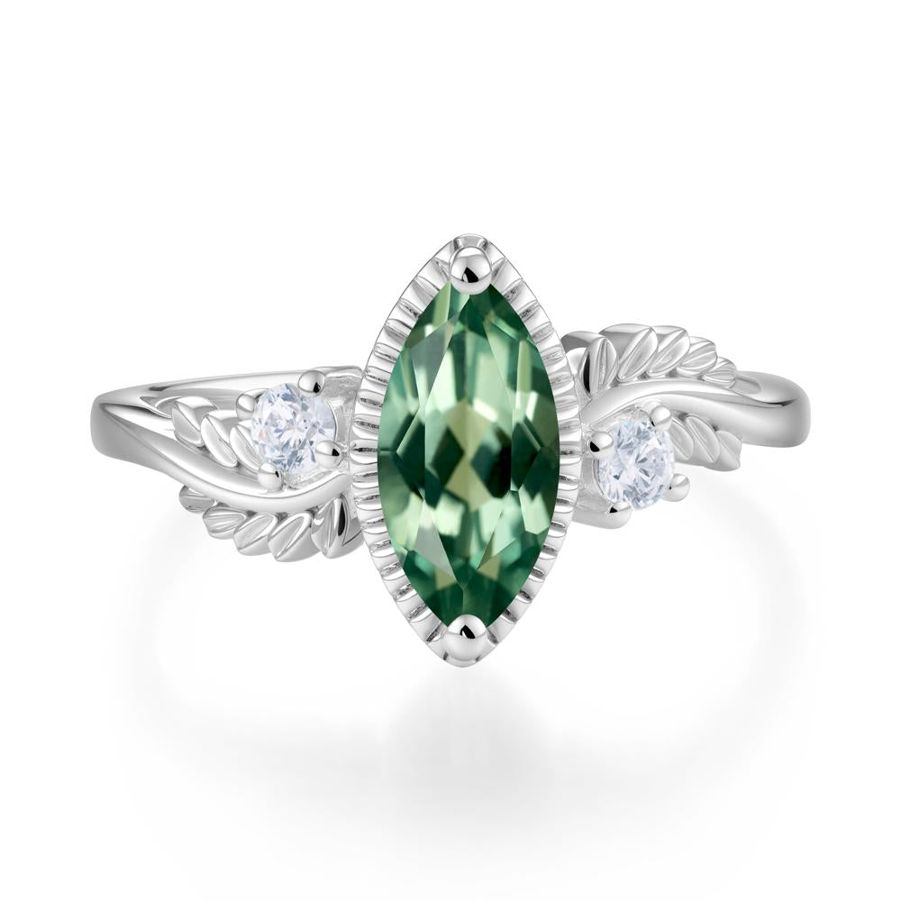 Twisted Leaf Lemon Quartz Wedding Ring - LUO Jewelry #gemstone_Green Sapphire