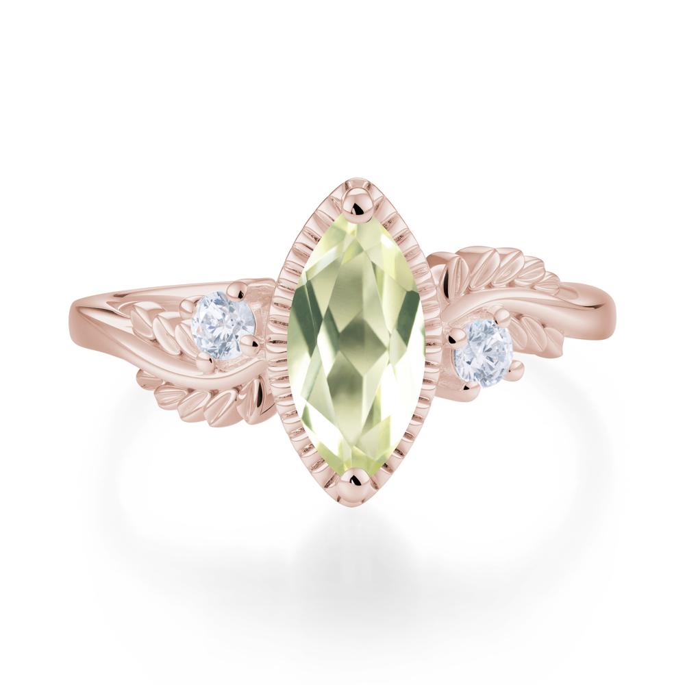Twisted Leaf Lemon Quartz Wedding Ring - LUO Jewelry #gemstone_Lemon Quartz