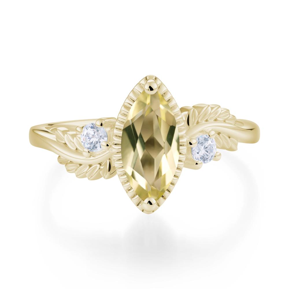 Twisted Leaf Lemon Quartz Wedding Ring - LUO Jewelry #gemstone_Lemon Quartz