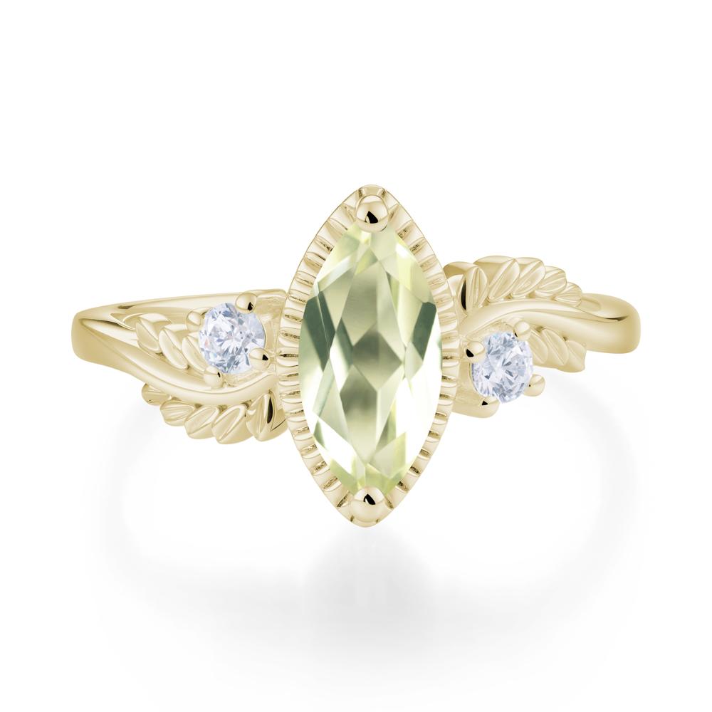 Twisted Leaf Lemon Quartz Wedding Ring - LUO Jewelry #gemstone_Lemon Quartz