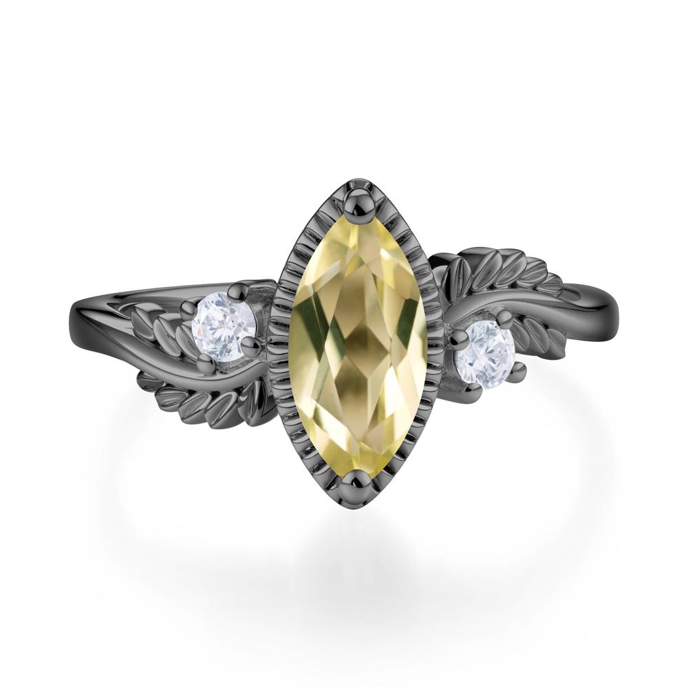 Twisted Leaf Lemon Quartz Wedding Ring - LUO Jewelry #gemstone_Lemon Quartz
