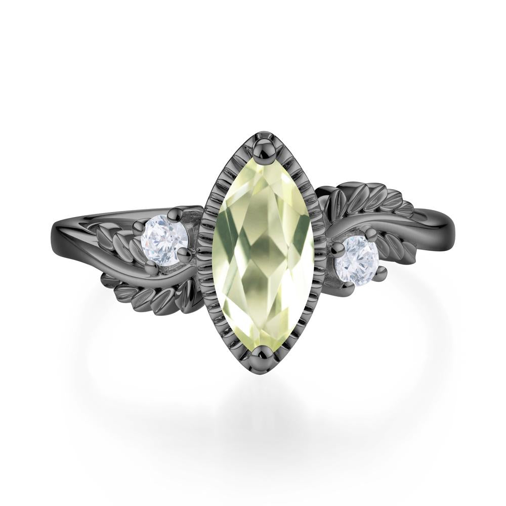 Twisted Leaf Lemon Quartz Wedding Ring - LUO Jewelry #gemstone_Lemon Quartz