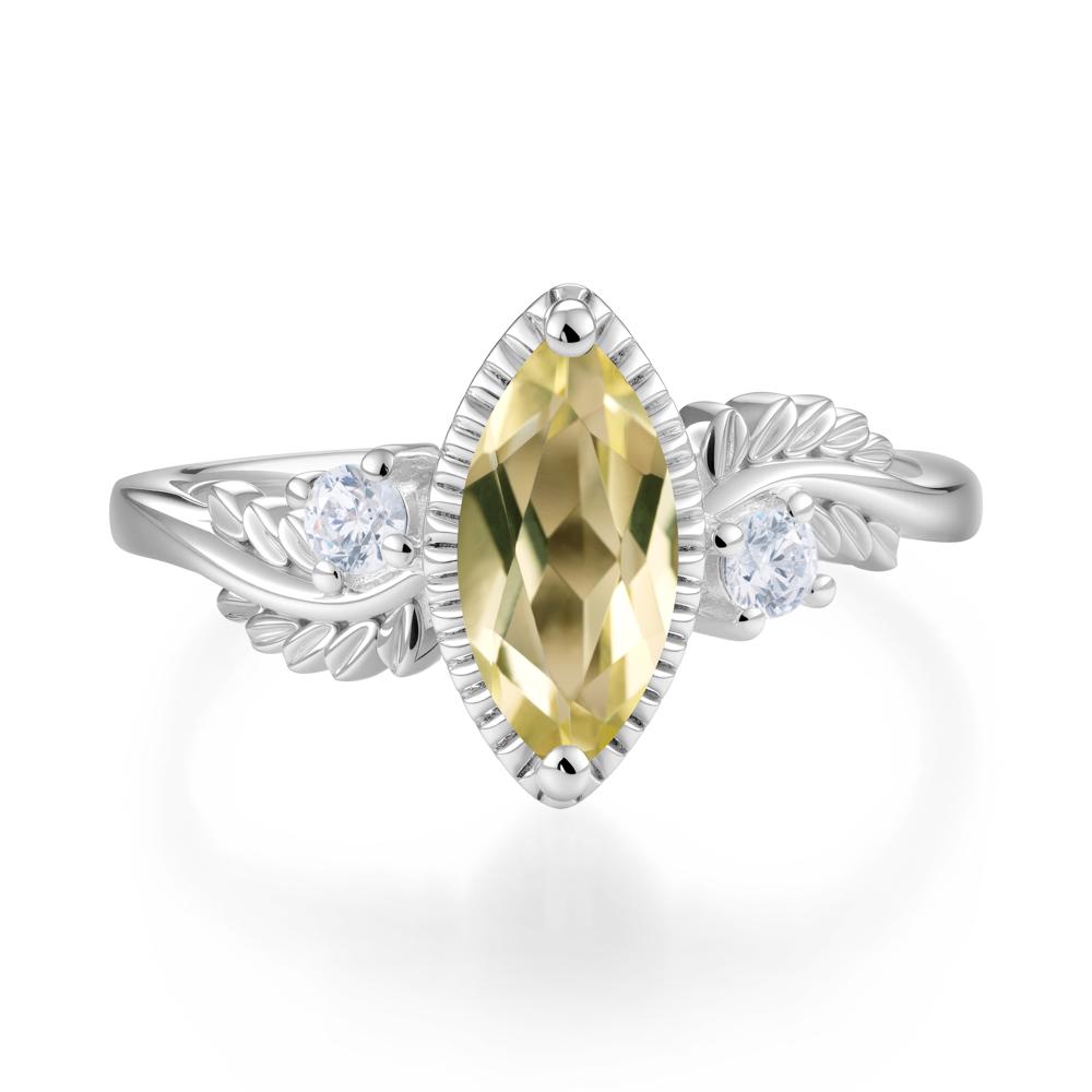 Twisted Leaf Lemon Quartz Wedding Ring - LUO Jewelry #gemstone_Lemon Quartz