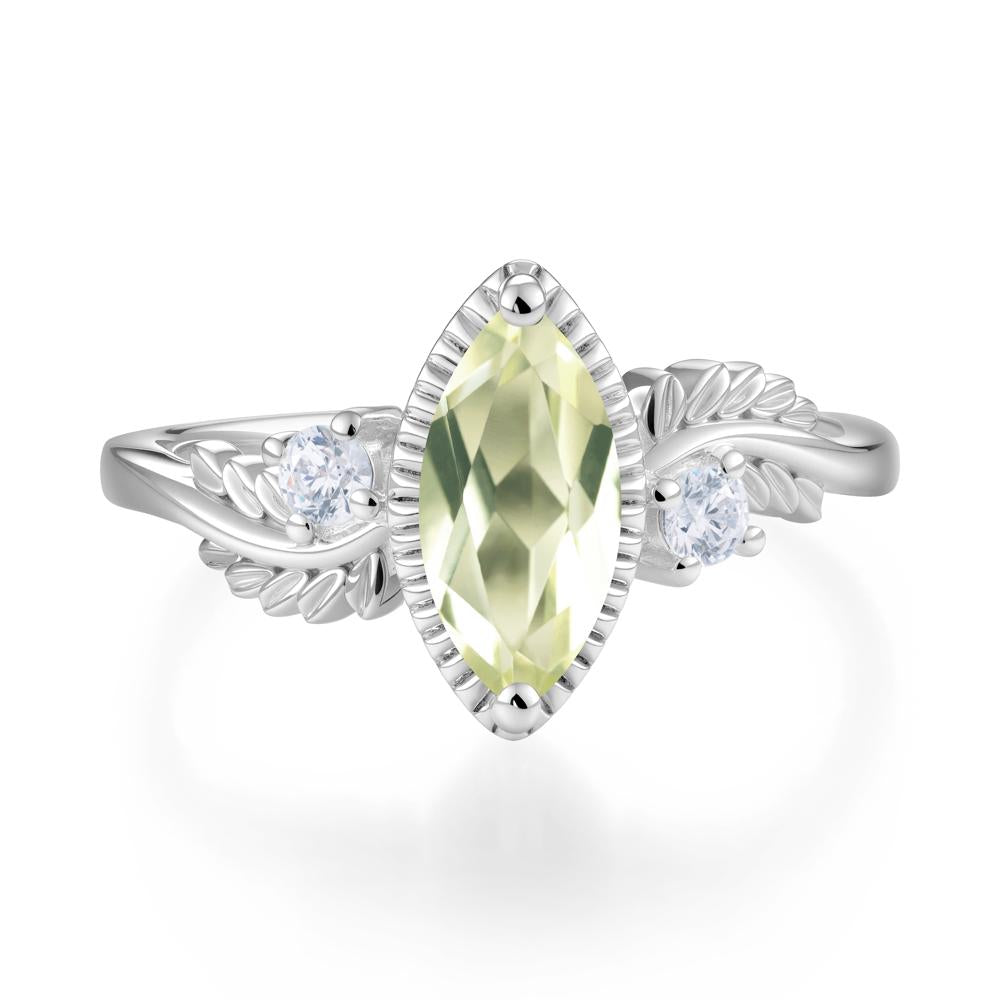 Twisted Leaf Lemon Quartz Wedding Ring - LUO Jewelry #gemstone_Lemon Quartz