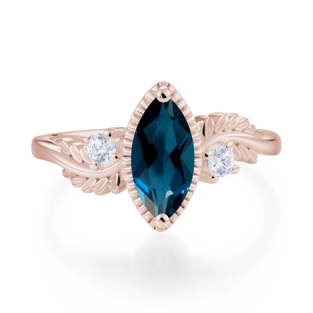 Twisted Leaf Lemon Quartz Wedding Ring - LUO Jewelry #gemstone_London Blue Topaz