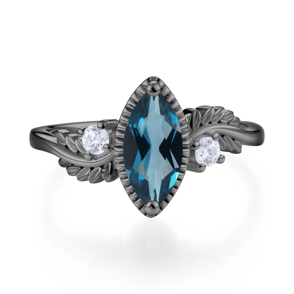 Twisted Leaf Lemon Quartz Wedding Ring - LUO Jewelry #gemstone_London Blue Topaz