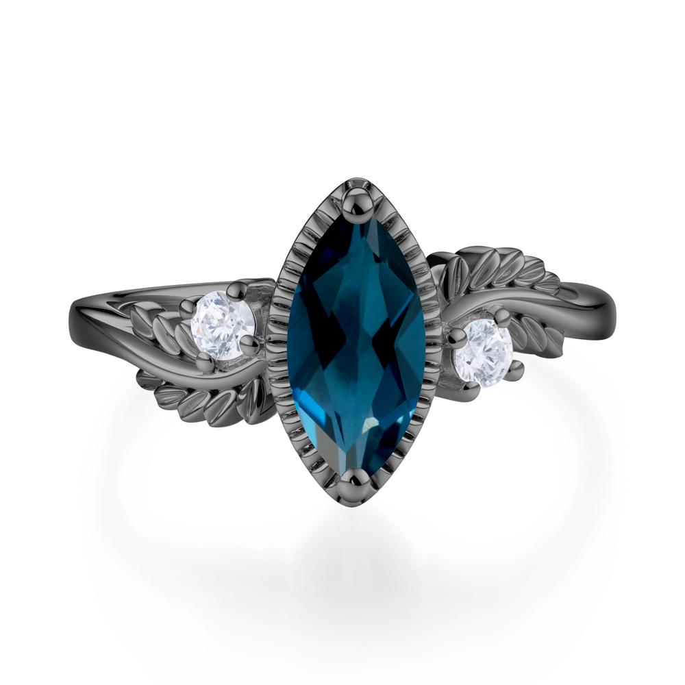 Twisted Leaf Lemon Quartz Wedding Ring - LUO Jewelry #gemstone_London Blue Topaz