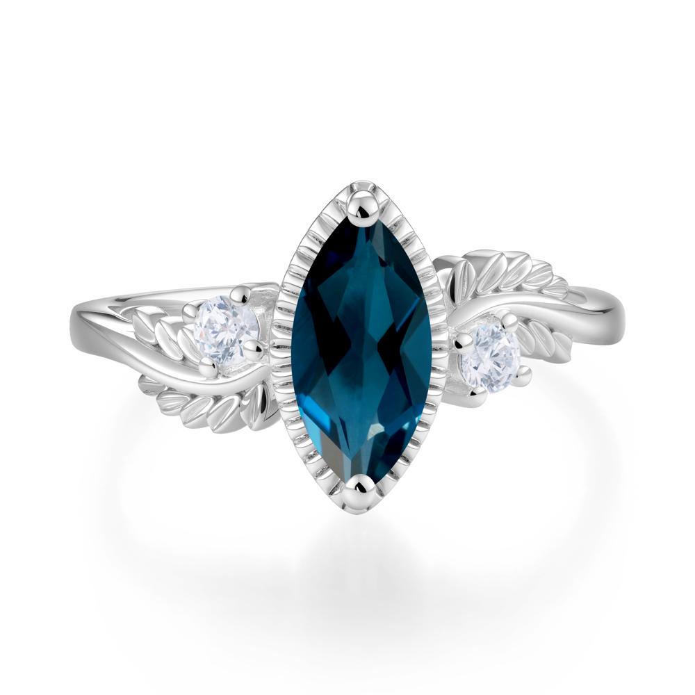 Twisted Leaf Lemon Quartz Wedding Ring - LUO Jewelry #gemstone_London Blue Topaz
