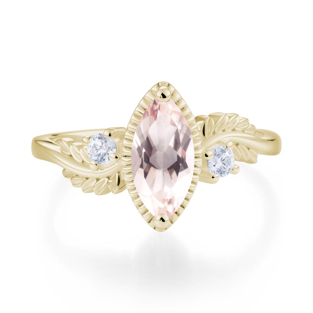 Twisted Leaf Lemon Quartz Wedding Ring - LUO Jewelry #gemstone_Morganite