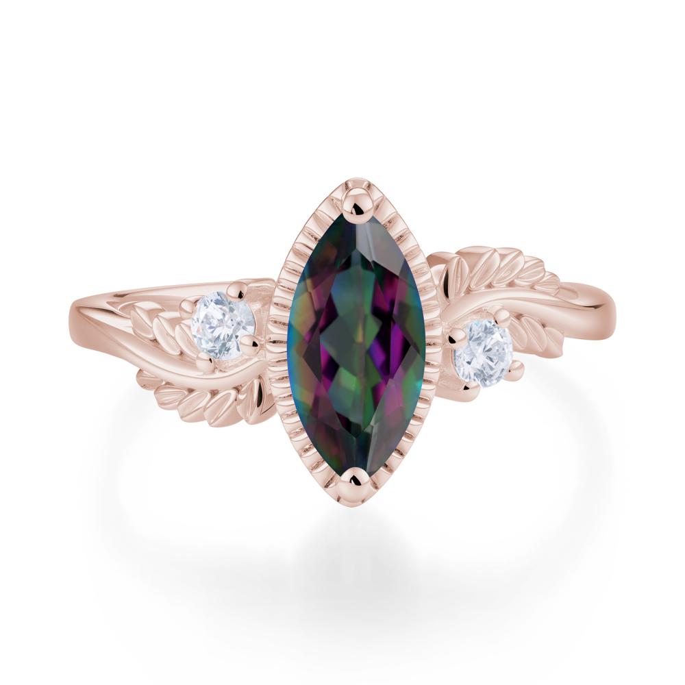 Twisted Leaf Lemon Quartz Wedding Ring - LUO Jewelry #gemstone_Mystic Topaz