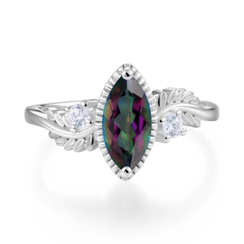 Twisted Leaf Lemon Quartz Wedding Ring - LUO Jewelry #gemstone_Mystic Topaz