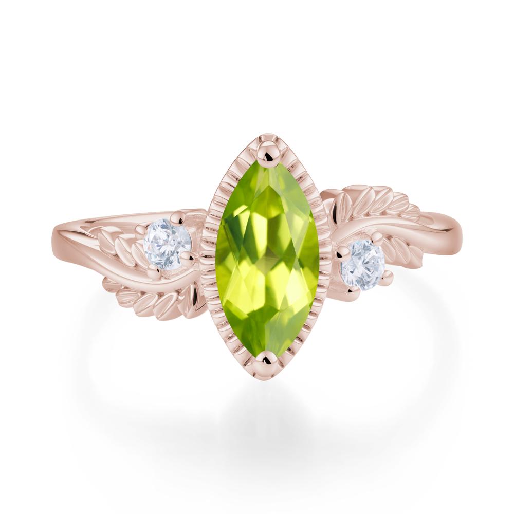 Twisted Leaf Lemon Quartz Wedding Ring - LUO Jewelry #gemstone_Peridot