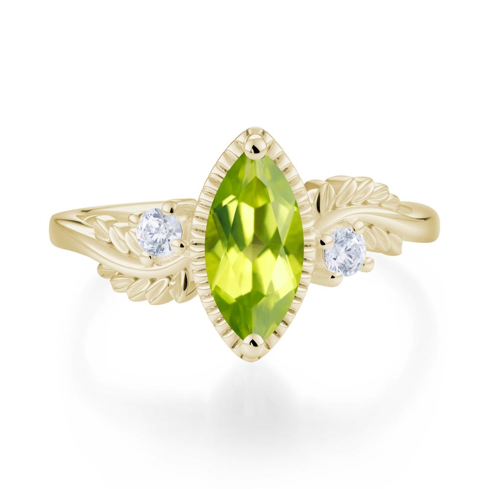 Twisted Leaf Lemon Quartz Wedding Ring - LUO Jewelry #gemstone_Peridot