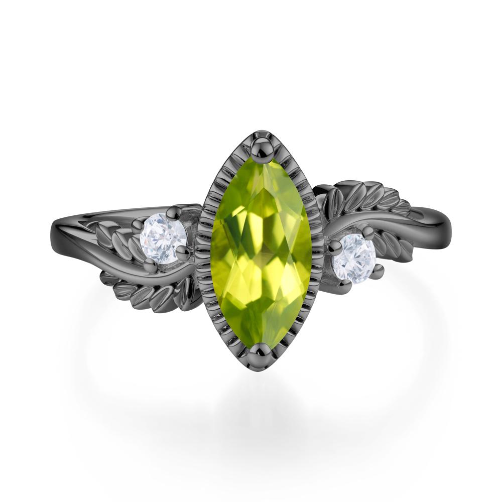 Twisted Leaf Lemon Quartz Wedding Ring - LUO Jewelry #gemstone_Peridot