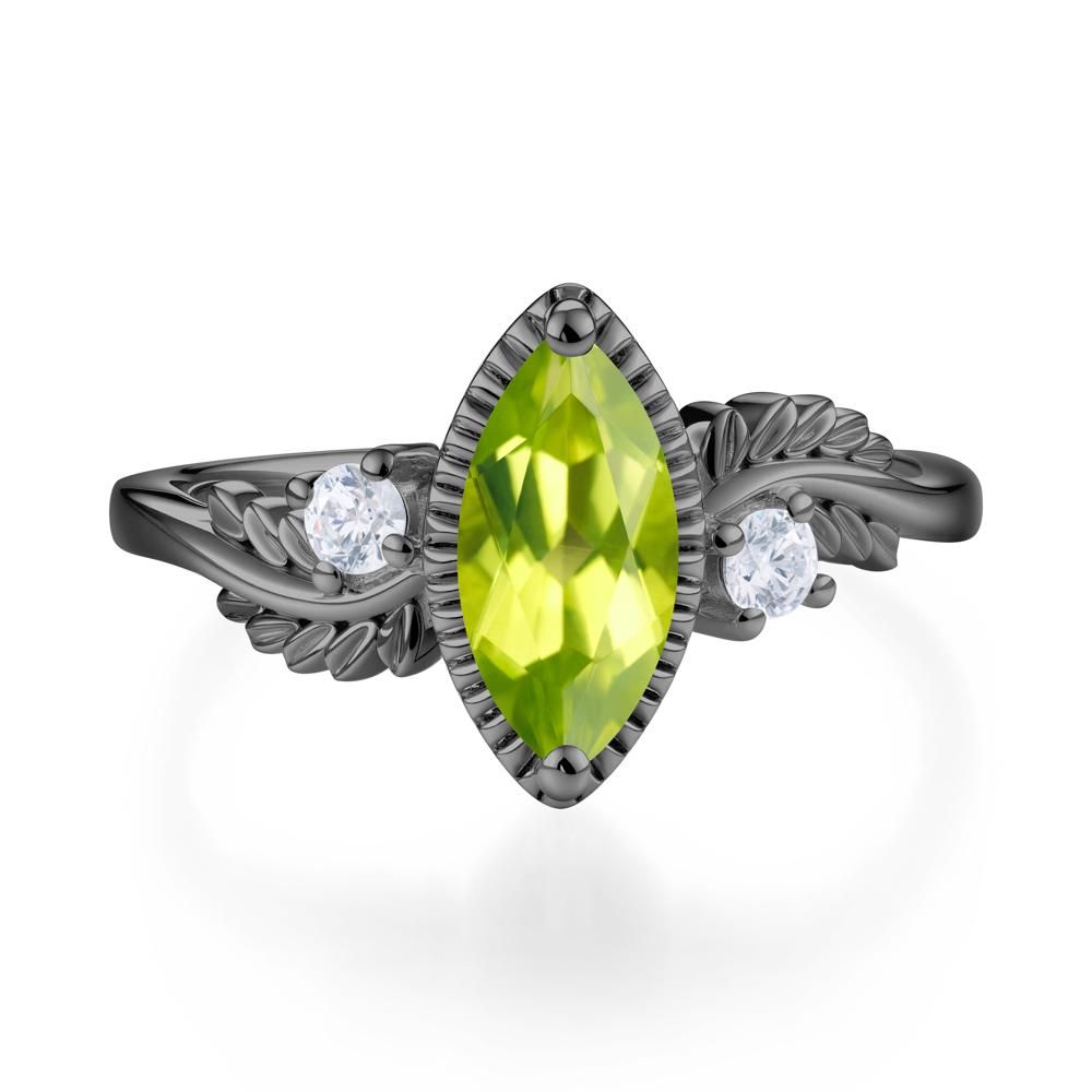 Twisted Leaf Lemon Quartz Wedding Ring - LUO Jewelry #gemstone_Peridot
