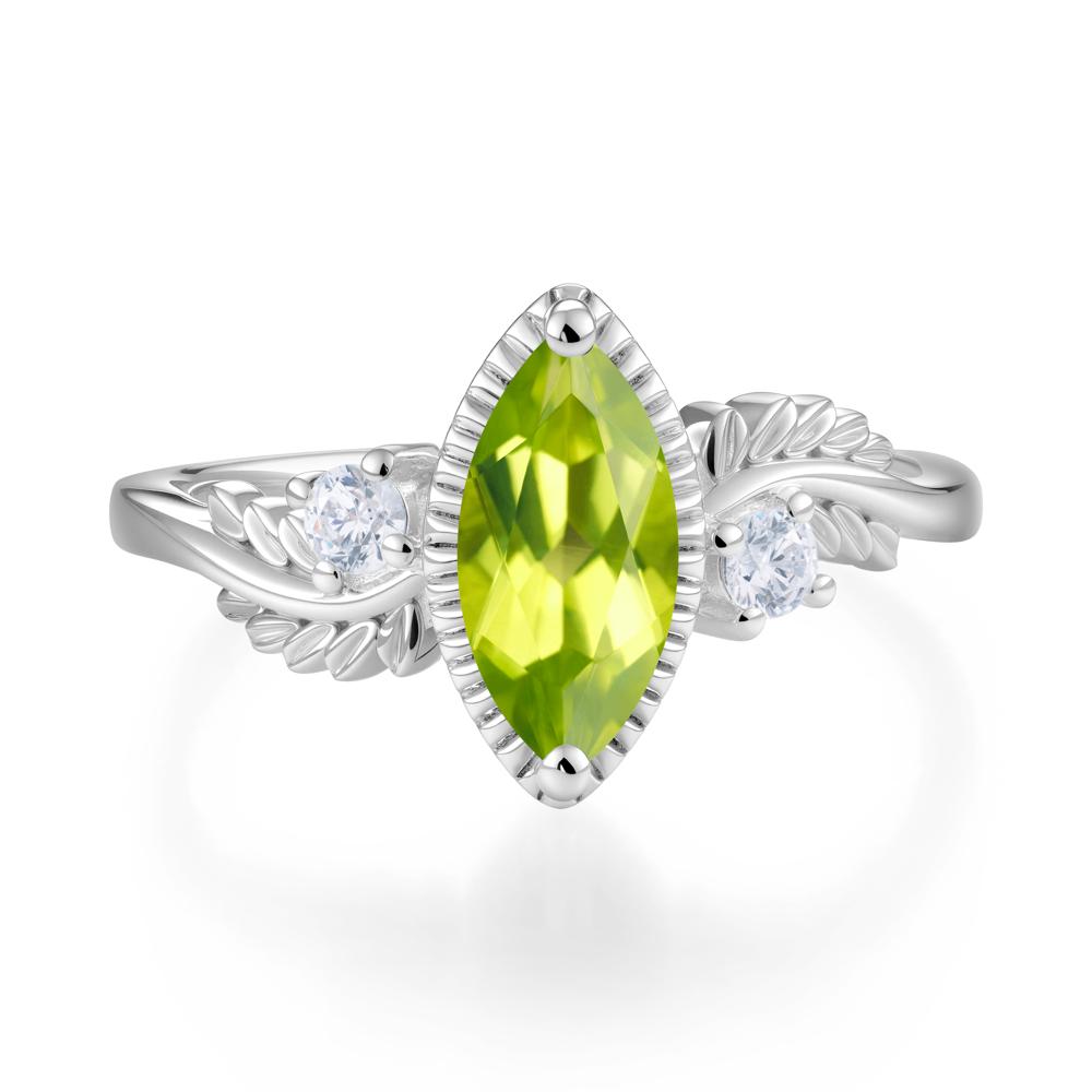 Twisted Leaf Lemon Quartz Wedding Ring - LUO Jewelry #gemstone_Peridot