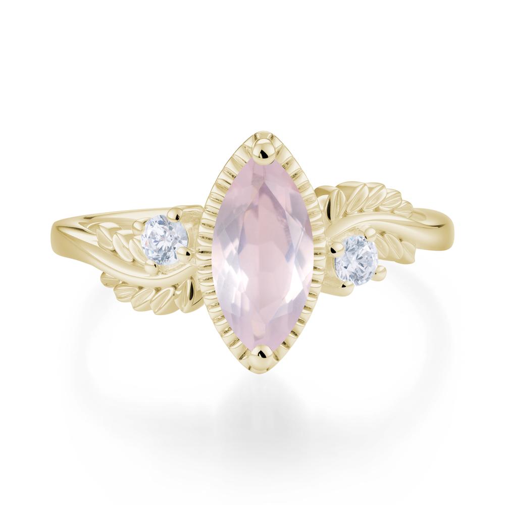 Twisted Leaf Lemon Quartz Wedding Ring - LUO Jewelry #gemstone_Rose Quartz