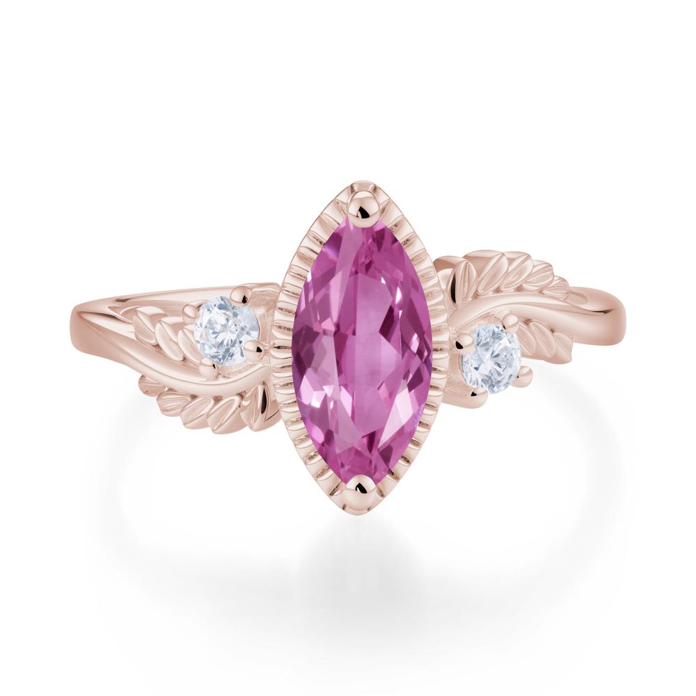 Twisted Leaf Lemon Quartz Wedding Ring - LUO Jewelry #gemstone_Pink Sapphire