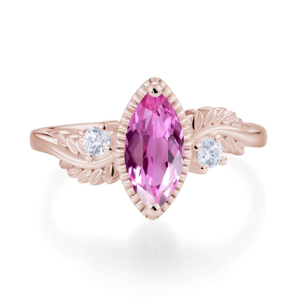 Twisted Leaf Lemon Quartz Wedding Ring - LUO Jewelry #gemstone_Pink Sapphire