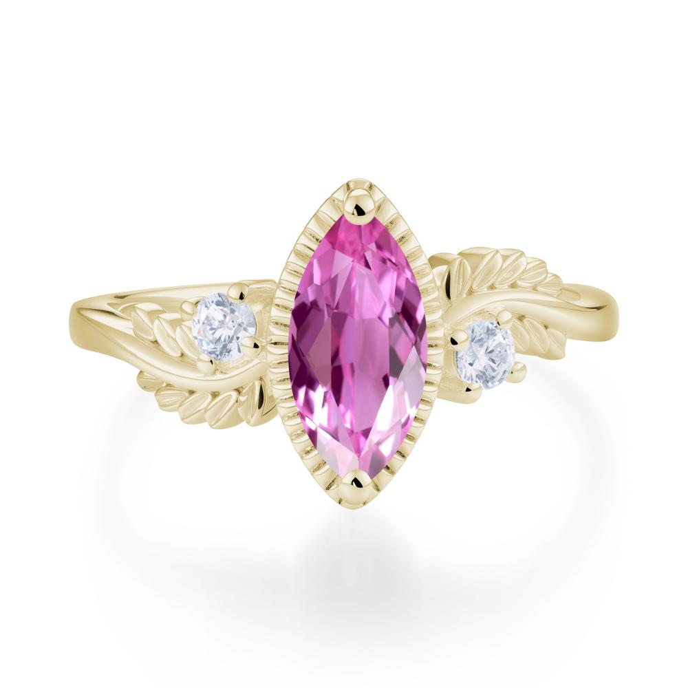 Twisted Leaf Lemon Quartz Wedding Ring - LUO Jewelry #gemstone_Pink Sapphire
