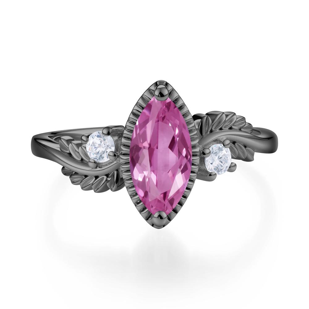Twisted Leaf Lemon Quartz Wedding Ring - LUO Jewelry #gemstone_Pink Sapphire