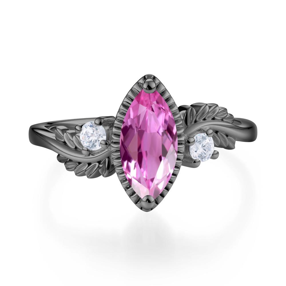 Twisted Leaf Lemon Quartz Wedding Ring - LUO Jewelry #gemstone_Pink Sapphire