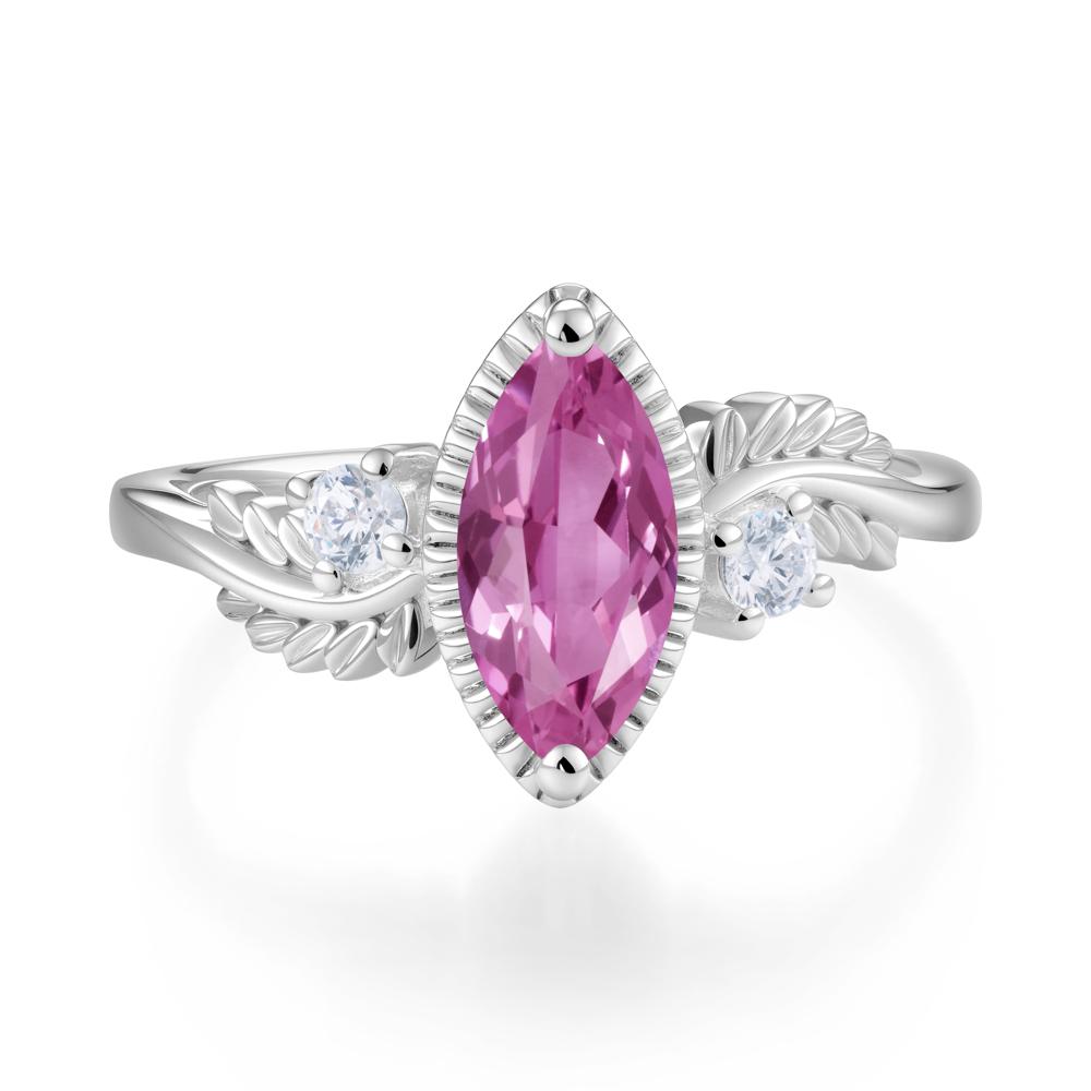 Twisted Leaf Lemon Quartz Wedding Ring - LUO Jewelry #gemstone_Pink Sapphire