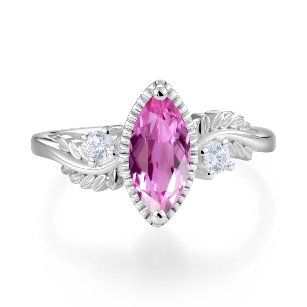 Twisted Leaf Lemon Quartz Wedding Ring - LUO Jewelry #gemstone_Pink Sapphire