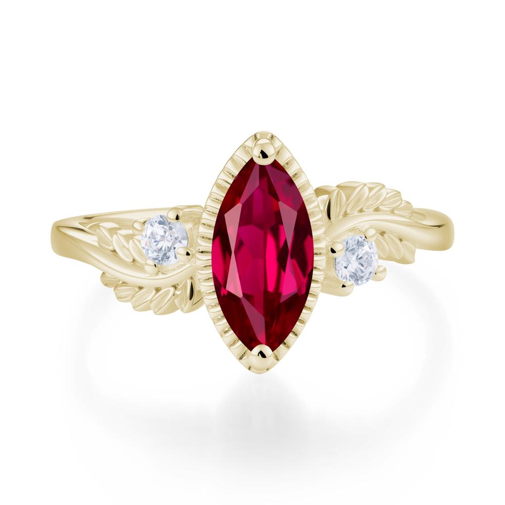 Twisted Leaf Lemon Quartz Wedding Ring - LUO Jewelry #gemstone_Ruby