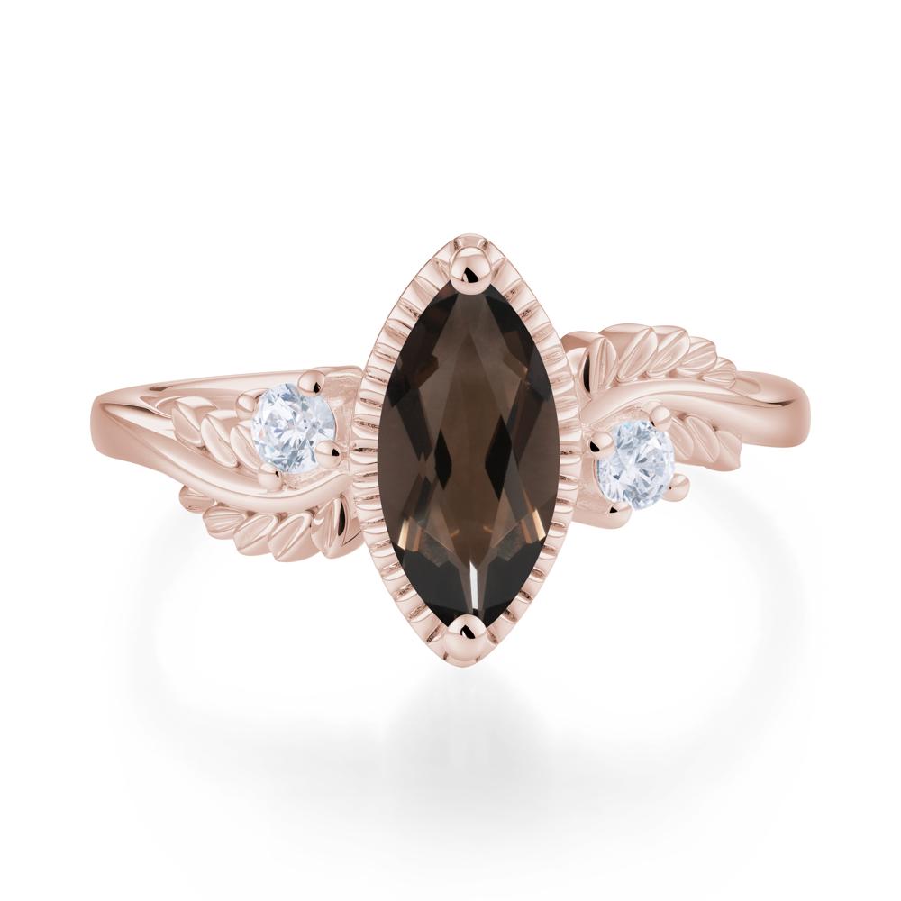 Twisted Leaf Lemon Quartz Wedding Ring - LUO Jewelry #gemstone_Smoky Quartz