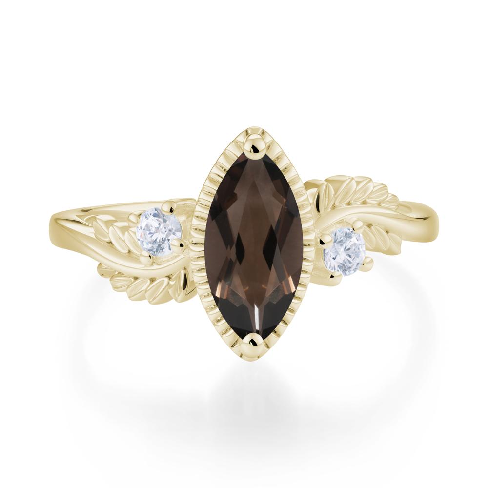 Twisted Leaf Lemon Quartz Wedding Ring - LUO Jewelry #gemstone_Smoky Quartz